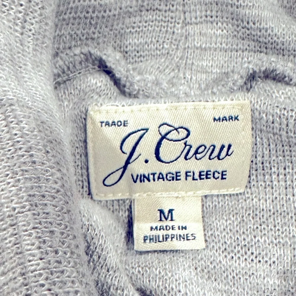 J.CREW VINTAGE FLEECE SPACE GRAY LONG SLEEVE TURTLENECK TUNIC TOP M